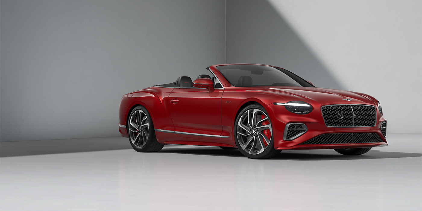 Feser-Graf Exclusive Cars GmbH | Bentley Nürnberg Bentley Continental GTC Speed convertible in Dragon Red paint and 22" swept spoke wheels - front 3/4