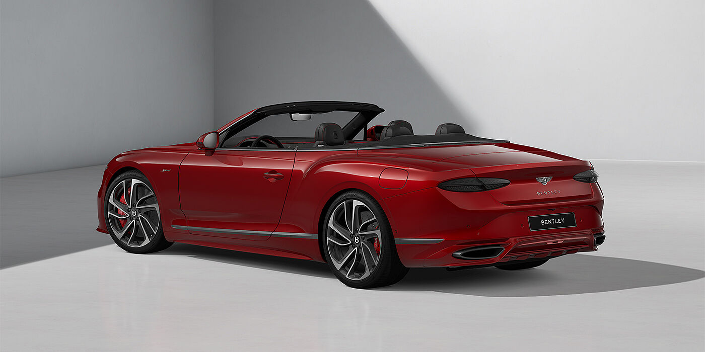 Feser-Graf Exclusive Cars GmbH | Bentley Nürnberg Bentley Continental GTC Speed convertible in Dragon Red paint and 22" swept spoke wheels - rear 3/4