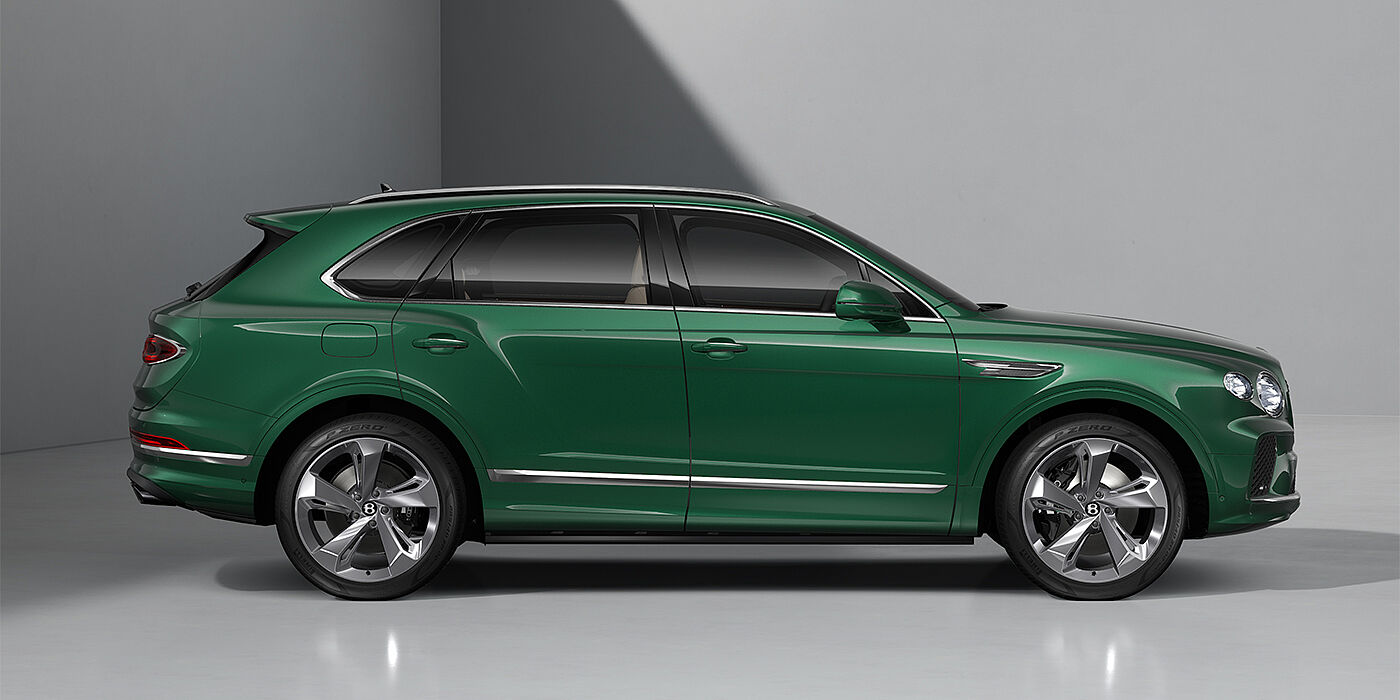 Feser-Graf Exclusive Cars GmbH | Bentley Nürnberg Bentley Bentayga SUV in Verdant paint and 22" Five Spoke Directional Polished wheels - profile