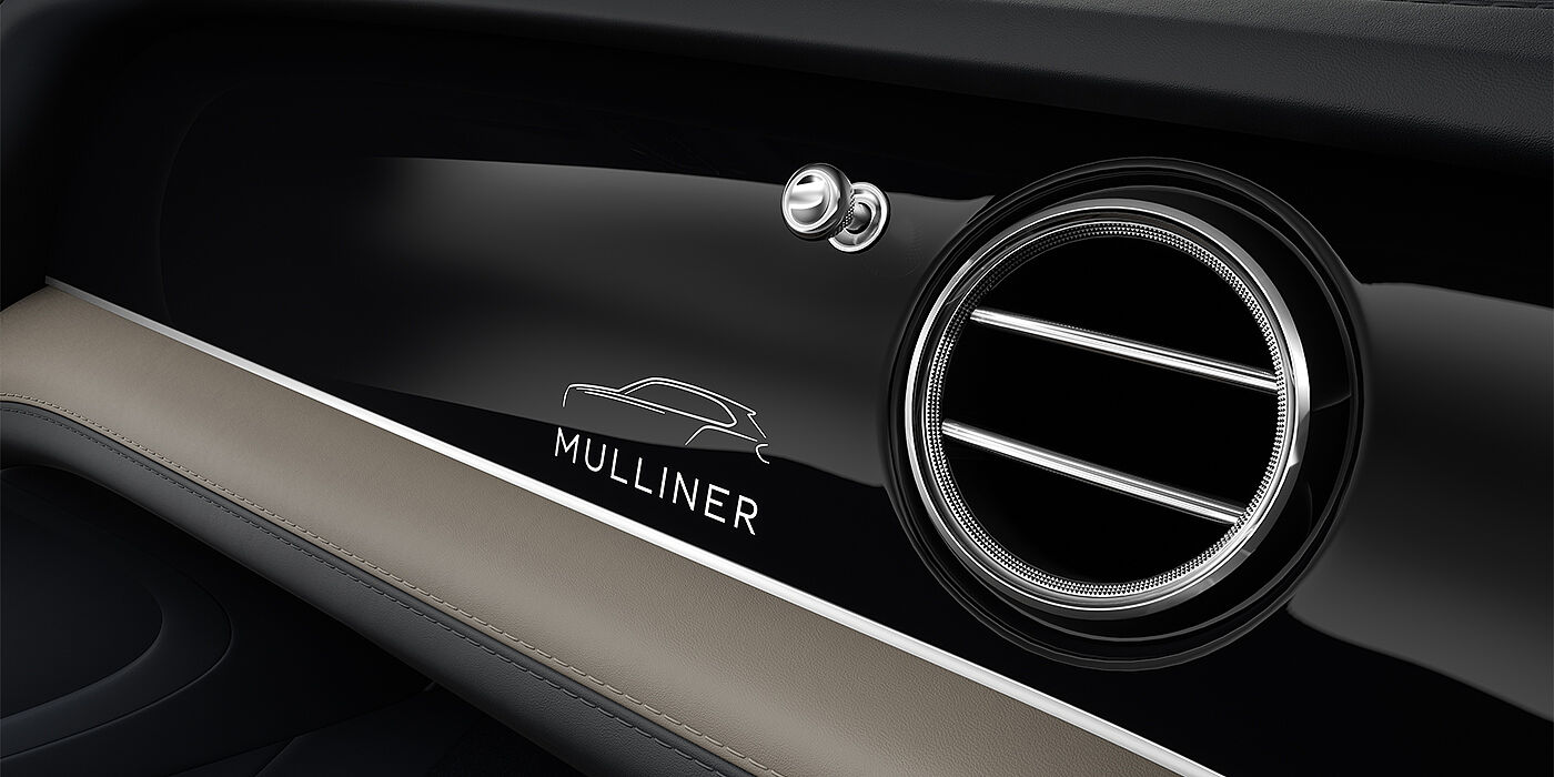 Feser-Graf Exclusive Cars GmbH | Bentley Nürnberg Bentley Bentayga EWB Mulliner SUV veneer detail in Grand Black with Mulliner fascia badge