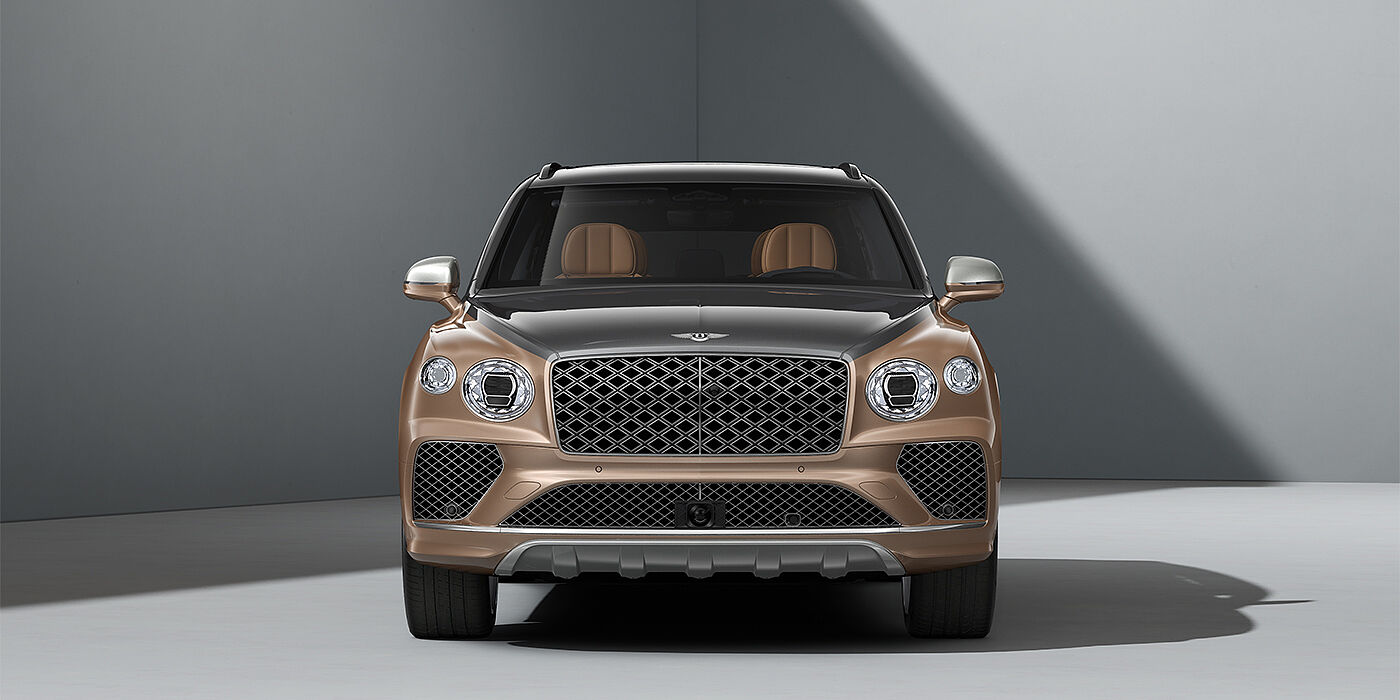 Feser-Graf Exclusive Cars GmbH | Bentley Nürnberg Bentley Bentayga EWB Mulliner SUV in Magnetic and Rose Gold paint and 22" Mulliner wheels full front