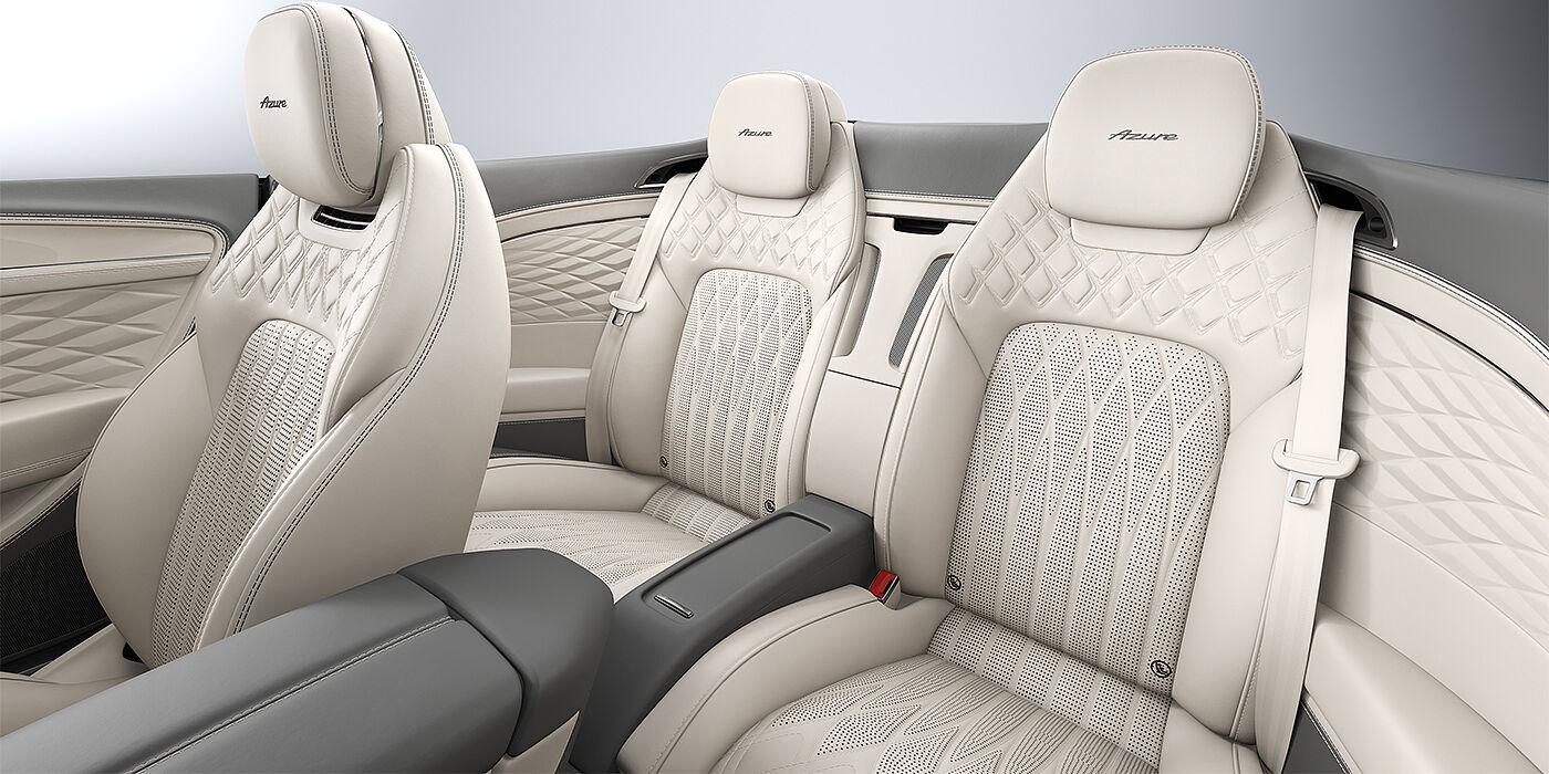 Feser-Graf Exclusive Cars GmbH | Bentley Nürnberg Bentley Continental GTC Azure convertible rear interior in Linen and Gravity Grey hides
