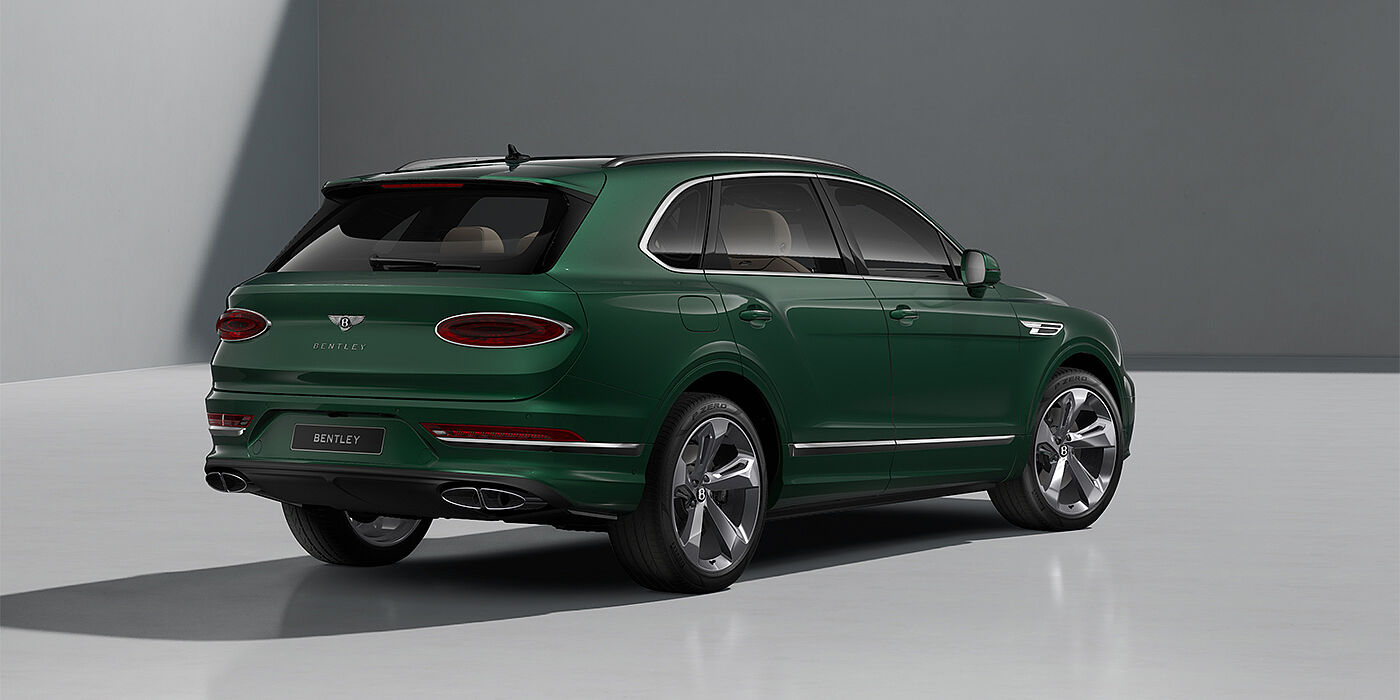 Feser-Graf Exclusive Cars GmbH | Bentley Nürnberg Bentley Bentayga SUV in Verdant paint and 22" Five Spoke Directional Polished wheels - rear ¾