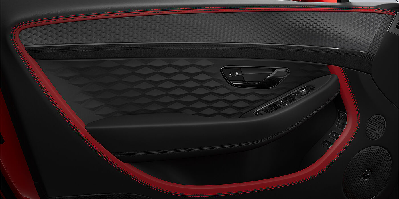 Feser-Graf Exclusive Cars GmbH | Bentley Nürnberg Bentley Continental GTC Speed convertible door detail in Hotspur red and Beluga black hides