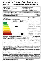 Bentley Continental GTC 2025 information über den energieverbrauch und die co2-emissionen des neuen pkw