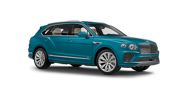Feser-Graf Exclusive Cars GmbH | Bentley Nürnberg Bentley Bentayga EWB Azure front side angled view in Topaz blue coloured exterior. 