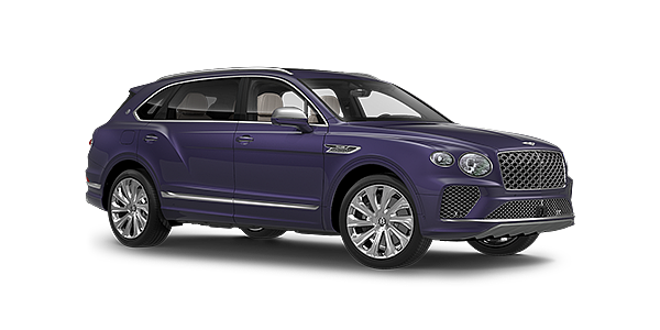 Feser-Graf Exclusive Cars GmbH | Bentley Nürnberg Bentayga Extended Wheelbase Mulliner luxury SUV front three quarter in Tanzanite Purple paint