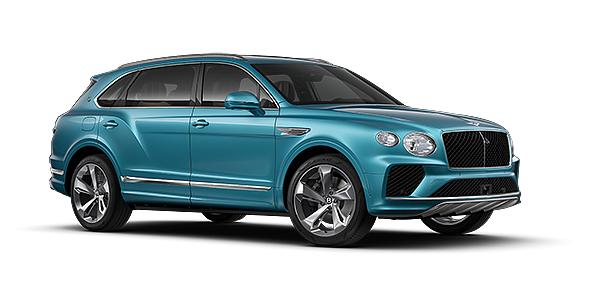 Feser-Graf Exclusive Cars GmbH | Bentley Nürnberg Bentley Bentayga EWB SUV in Light Windsor Blue paint and 22" Five Spoke Directional Polished wheels – front 3/4