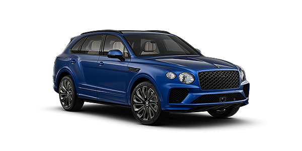 Feser-Graf Exclusive Cars GmbH | Bentley Nürnberg  Bentayga Artenara Edition SUV in Sequin Blue paint with 22" Mulliner Gloss black wheel front 3/4
