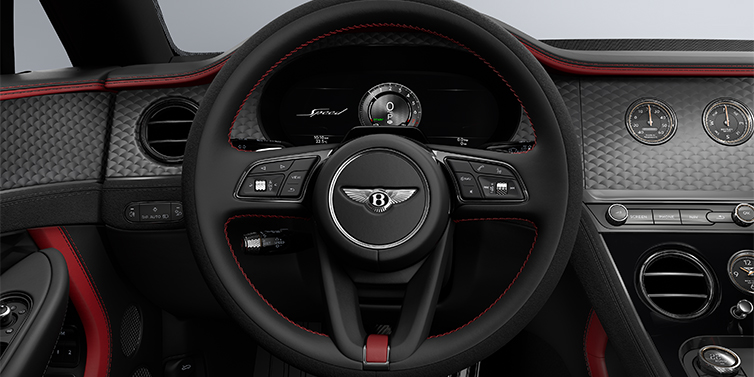 Feser-Graf Exclusive Cars GmbH | Bentley Nürnberg Bentley Continental GTC Speed convertible steering wheel in Hotspur red and Beluga black hides