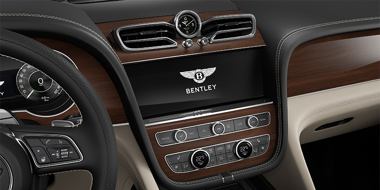 Feser-Graf Exclusive Cars GmbH | Bentley Nürnberg Bentley Bentayga SUV centre console detail showing Bentley Wings